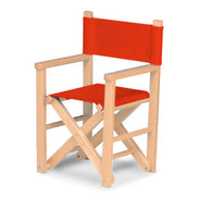 Fauteuil metteur en scène enfant Dakota — vernis naturel, toile Rouge vif 040