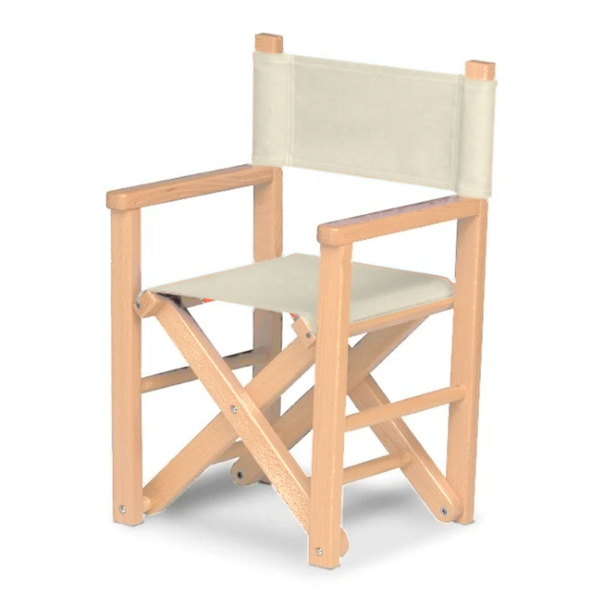 Fauteuil metteur en scène enfant Dakota — vernis naturel, toile Écru 061