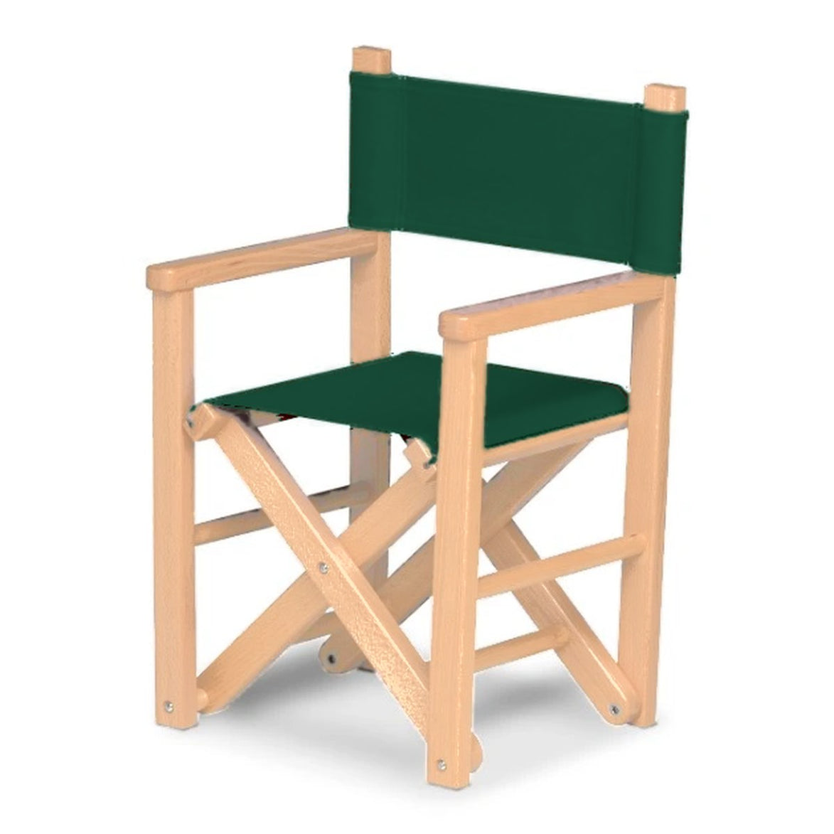 Fauteuil metteur en scène enfant Dakota — vernis naturel, toile Vert 072