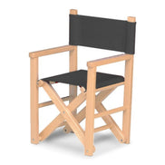 Fauteuil metteur en scène enfant Dakota — vernis naturel, toile Gris foncé 098