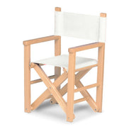 Fauteuil metteur en scène enfant Dakota — vernis naturel, toile Screen blanc