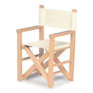Fauteuil metteur en scène enfant Dakota — vernis naturel, toile Screen écru