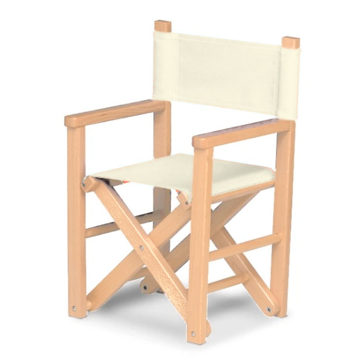 Fauteuil metteur en scène enfant Dakota — vernis naturel, toile Screen écru