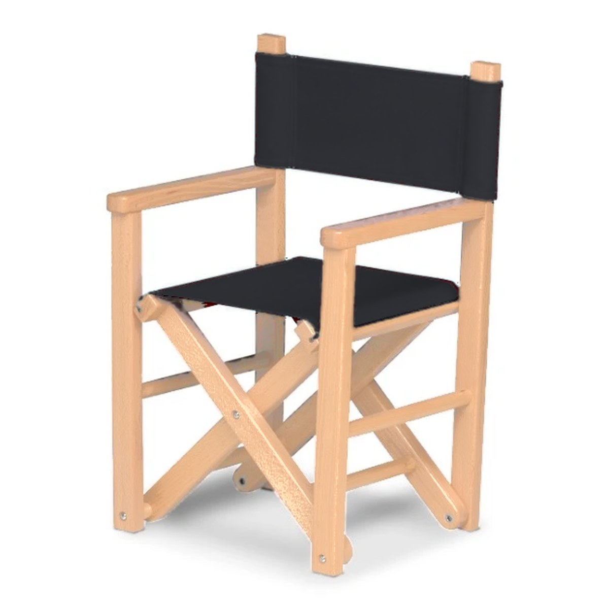 Fauteuil metteur en scène enfant Dakota — vernis naturel, toile Screen noir