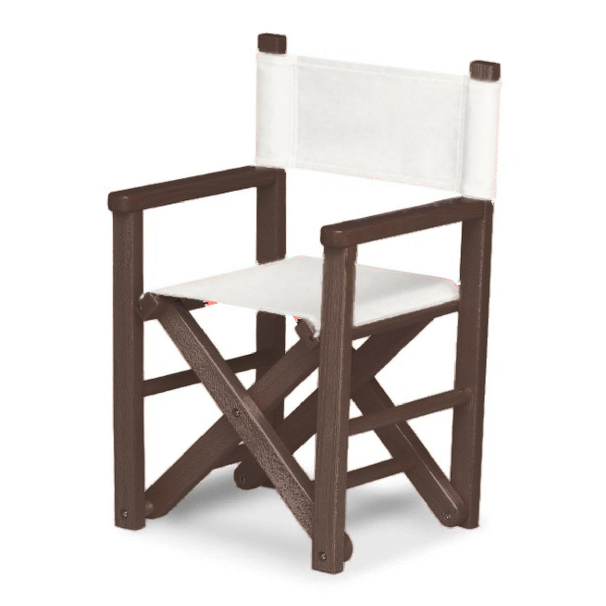 Fauteuil metteur en scène enfant Dakota — vernis noyer, toile Blanc 001