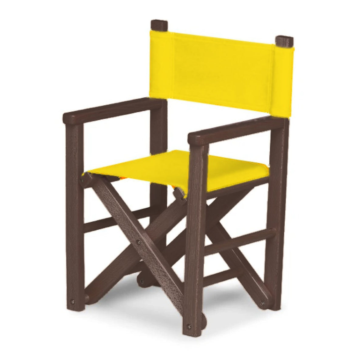 Fauteuil metteur en scène enfant Dakota — vernis noyer, toile Jaune 003