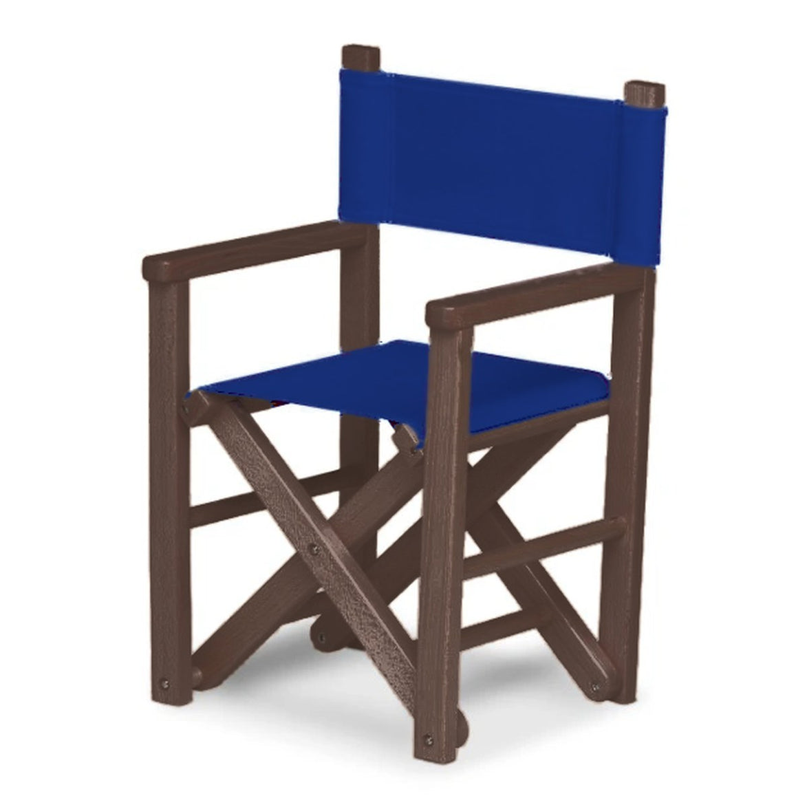 Fauteuil metteur en scène enfant Dakota — vernis noyer, toile Bleu roi 007