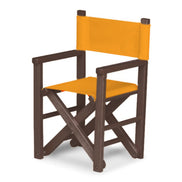 Fauteuil metteur en scène enfant Dakota — vernis noyer, toile Mandarine 066