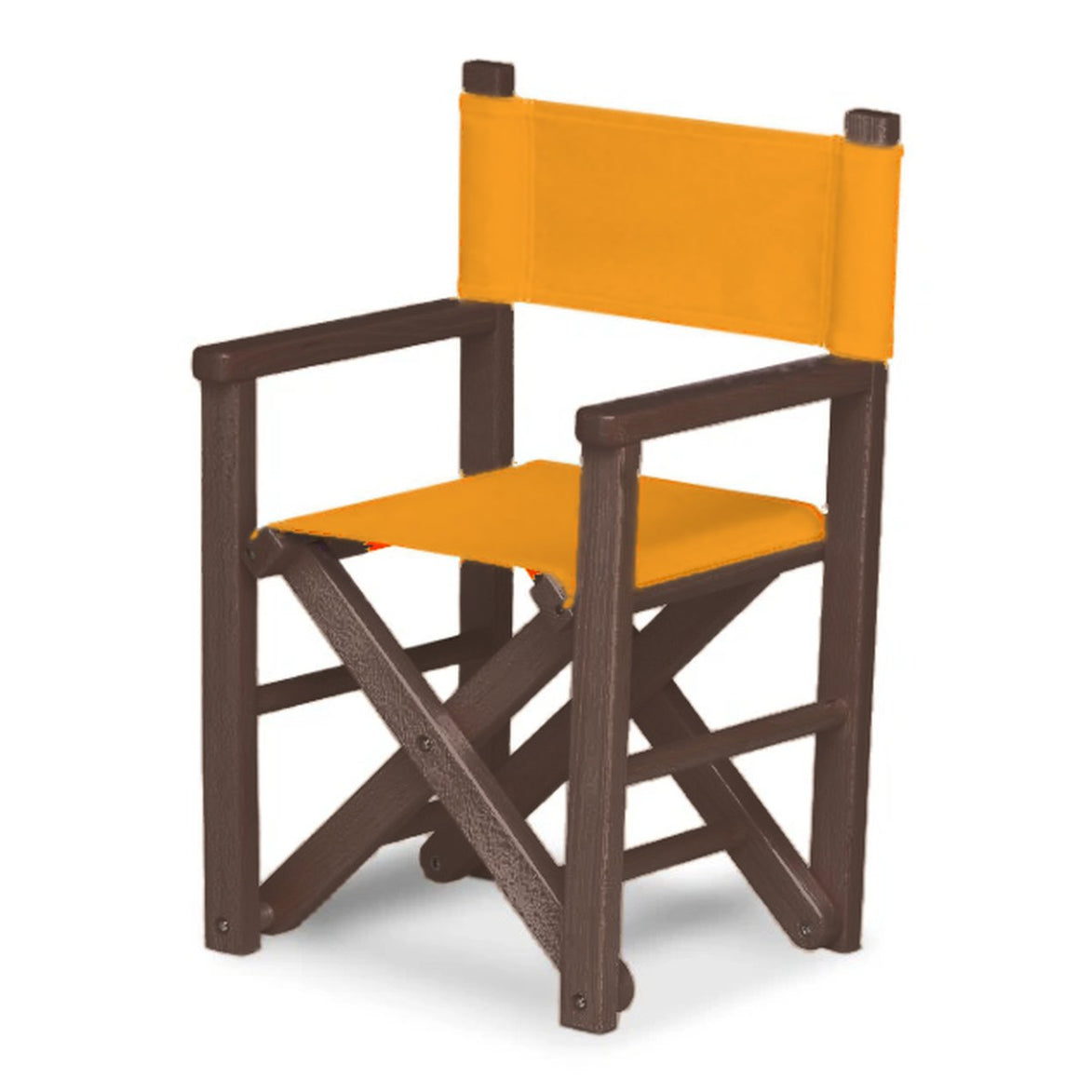 Fauteuil metteur en scène enfant Dakota — vernis noyer, toile Mandarine 066