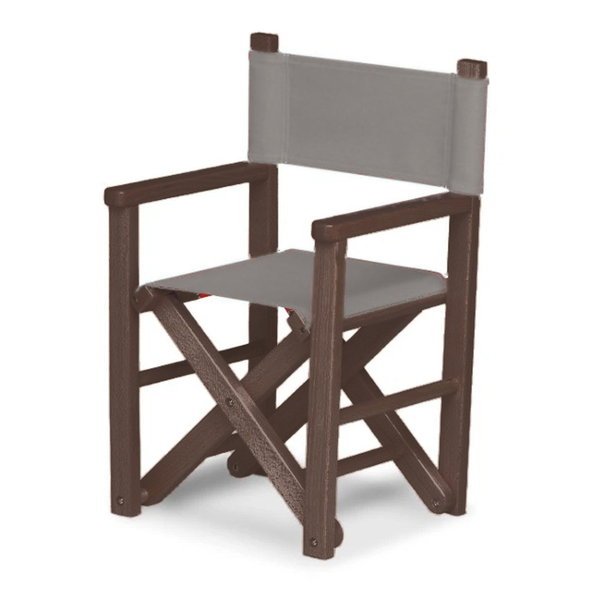 Fauteuil metteur en scène enfant Dakota — vernis noyer, toile Gris clair 067