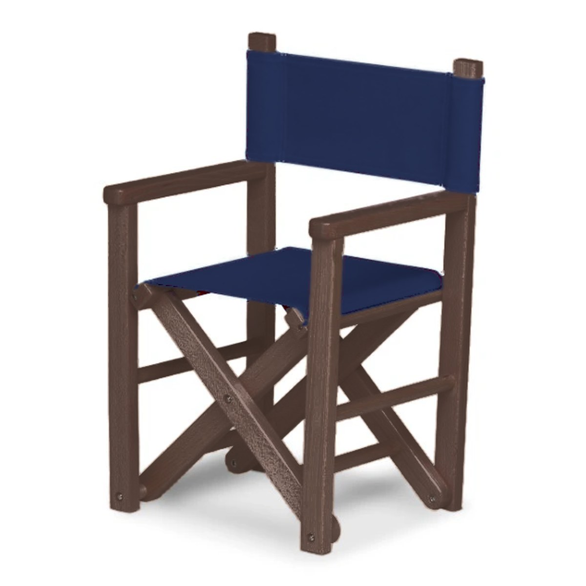 Fauteuil metteur en scène enfant Dakota — vernis noyer, toile Bleu marine 077