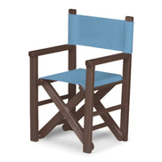 Fauteuil metteur en scène enfant Dakota — vernis noyer, toile Bleu ciel 083