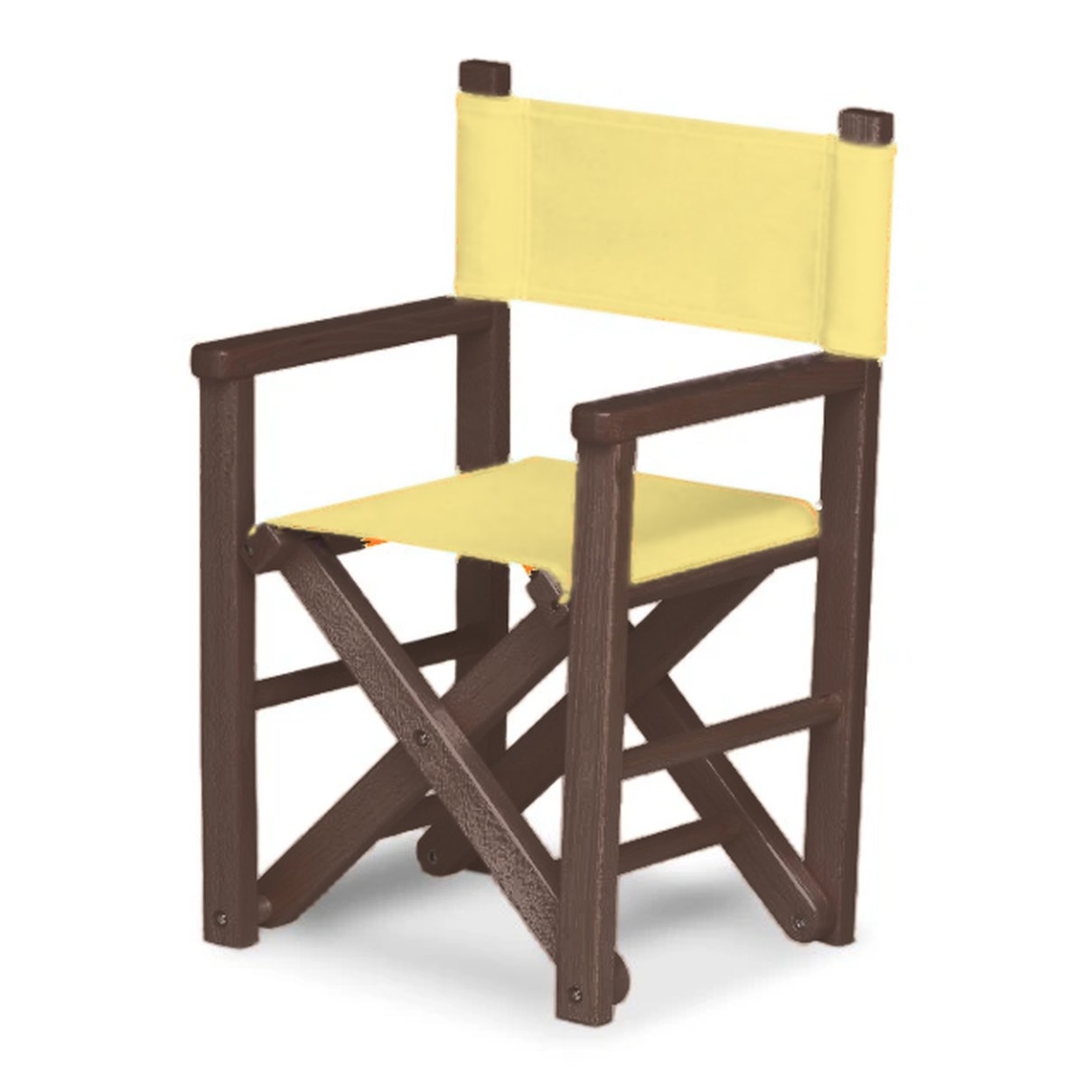 Fauteuil metteur en scène enfant Dakota — vernis noyer, toile Jaune paille 087