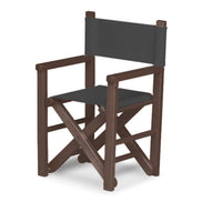 Fauteuil metteur en scène enfant Dakota — vernis noyer, toile Gris foncé 098