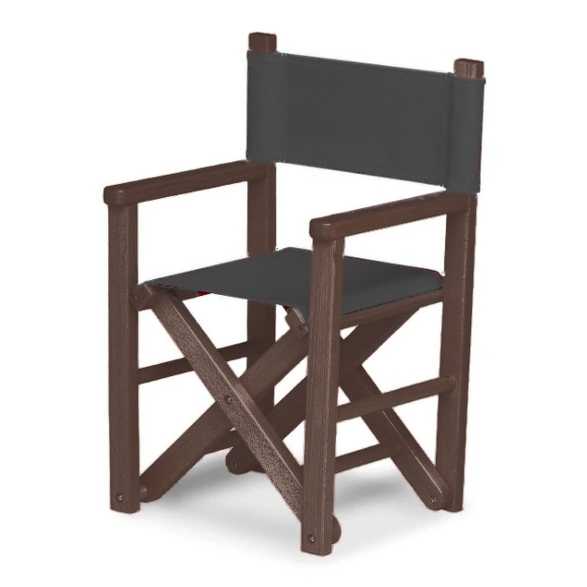 Fauteuil metteur en scène enfant Dakota — vernis noyer, toile Gris foncé 098
