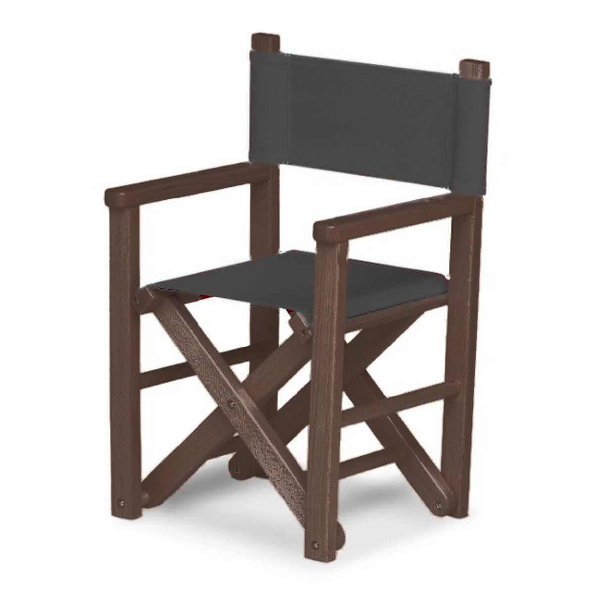 Fauteuil metteur en scène enfant Dakota — vernis noyer, toile Gris foncé 098