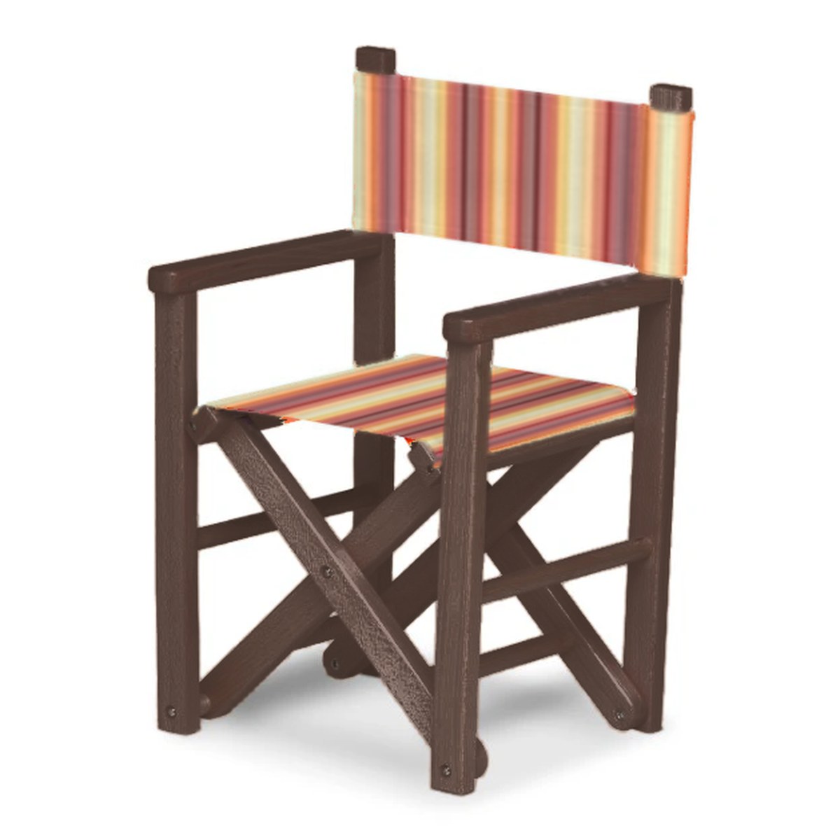 Fauteuil metteur en scène enfant Dakota — vernis noyer, toile Rayé multicolore 622