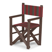 Fauteuil metteur en scène enfant Dakota — vernis noyer, toile Rayé multicolore rouge 662