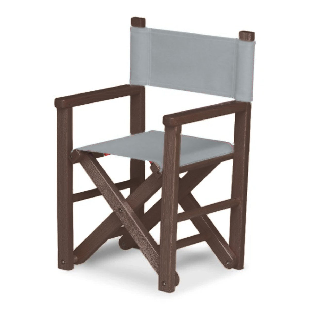 Fauteuil metteur en scène enfant Dakota — vernis noyer, toile Screen gris