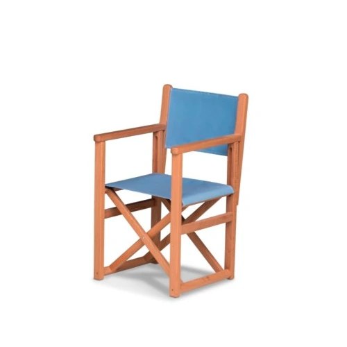 Fauteuil metteur en scène enfant Hollywood, toile bleu ciel