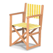 Fauteuil metteur en scène enfant Hollywood — huile de lin, toile Rayé blanc jaune 011