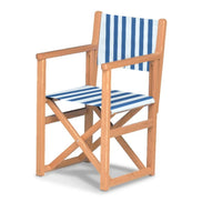 Fauteuil metteur en scène enfant Hollywood — huile de lin, toile Rayé blanc bleu 012