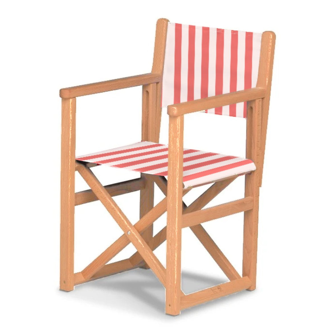 Fauteuil metteur en scène enfant Hollywood — huile de lin, toile Rayé blanc rouge 028