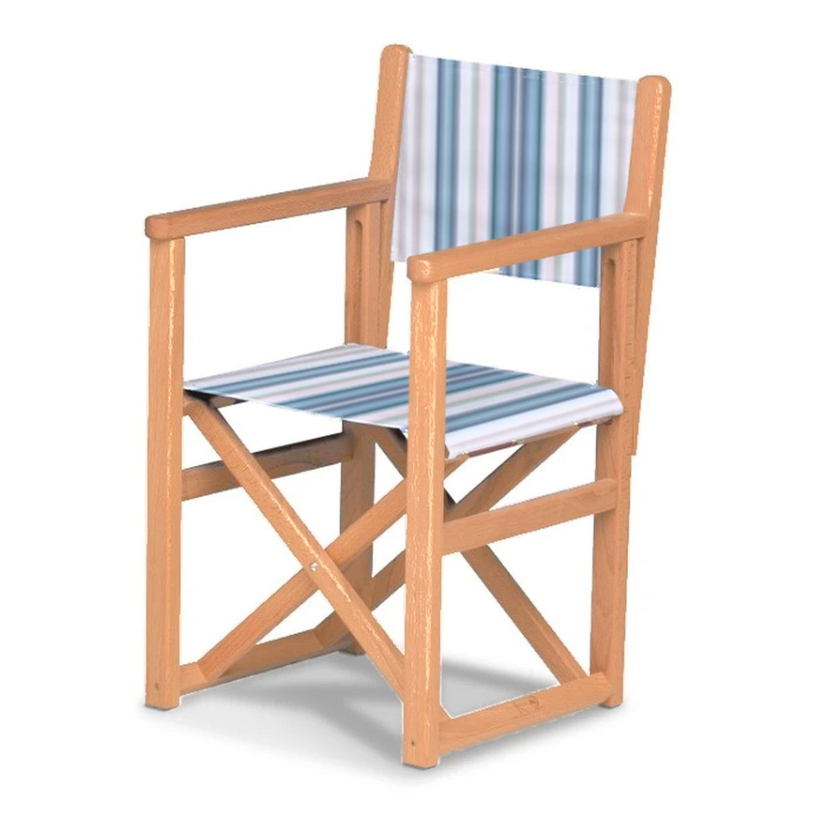 Fauteuil metteur en scène enfant Hollywood — huile de lin, toile Rayé multicolore bleu 153