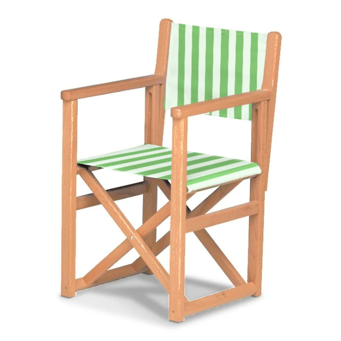 Fauteuil metteur en scène enfant Hollywood — huile de lin, toile Rayé blanc vert 569