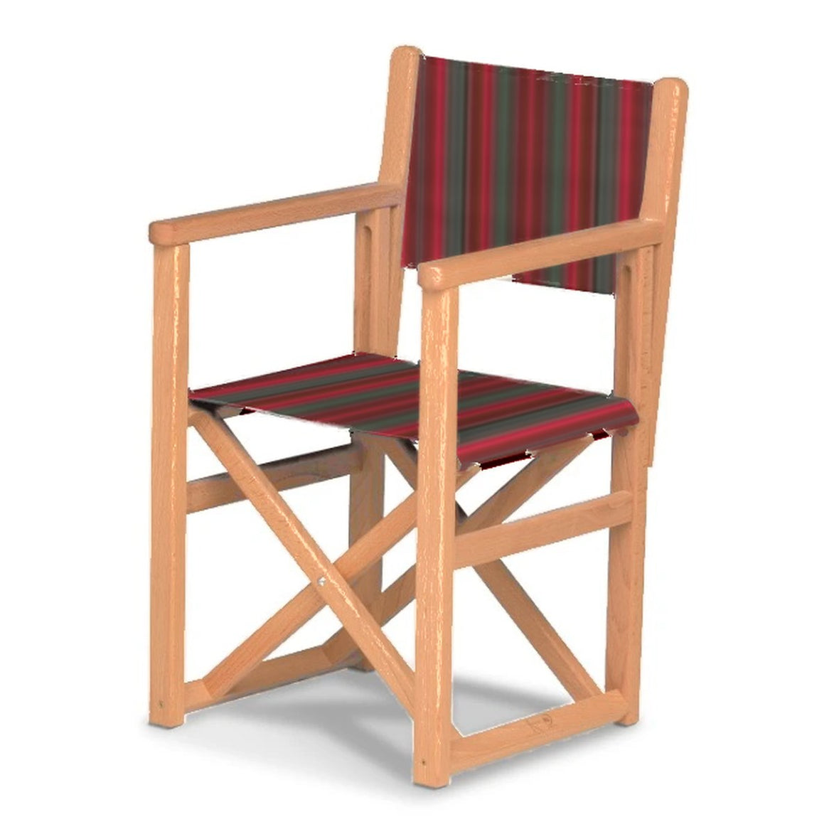 Fauteuil metteur en scène enfant Hollywood — huile de lin, toile Rayé multicolore rouge 662