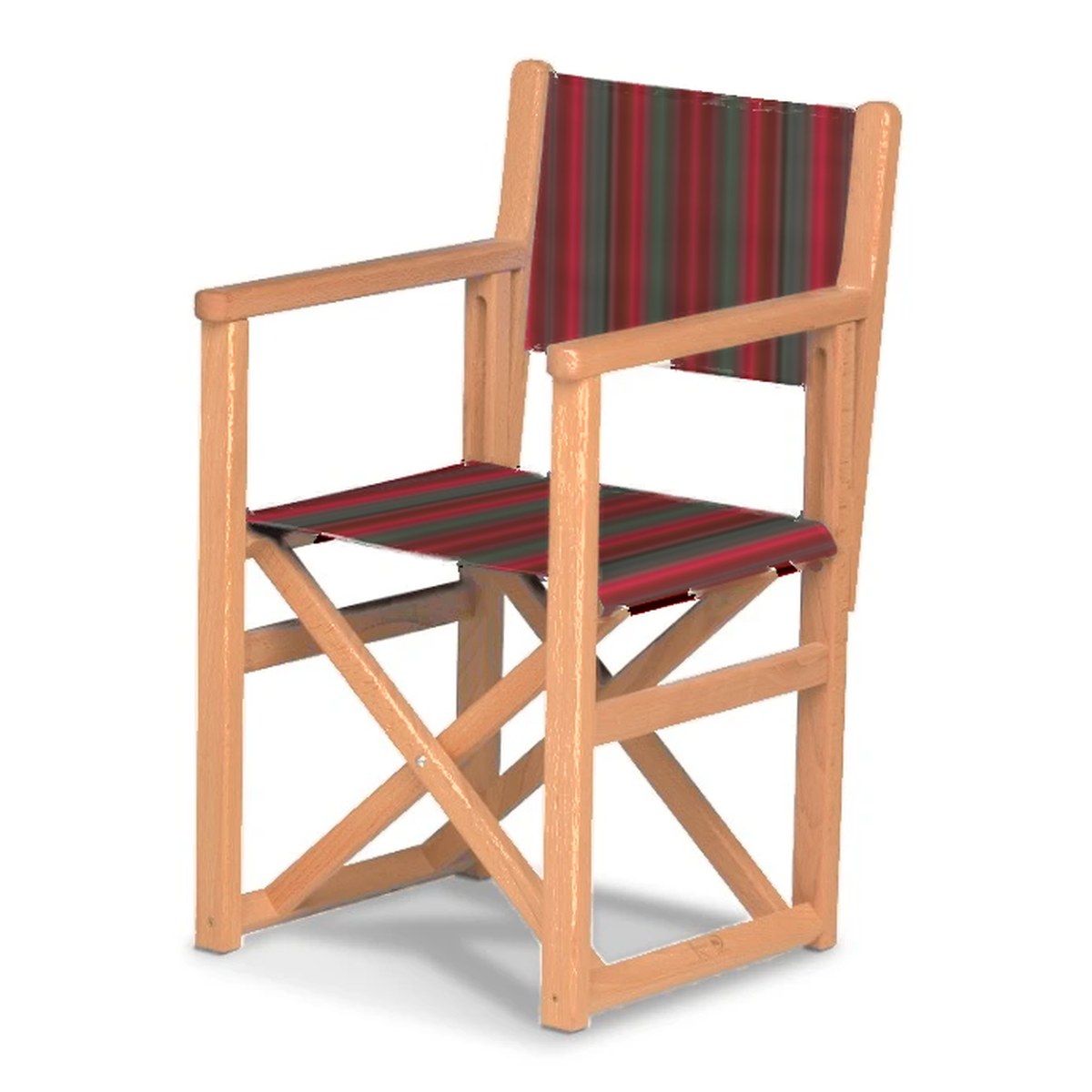 Fauteuil metteur en scène enfant Hollywood — huile de lin, toile Rayé multicolore rouge 662