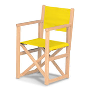 Fauteuil metteur en scène enfant Hollywood — vernis naturel, toile Jaune 003