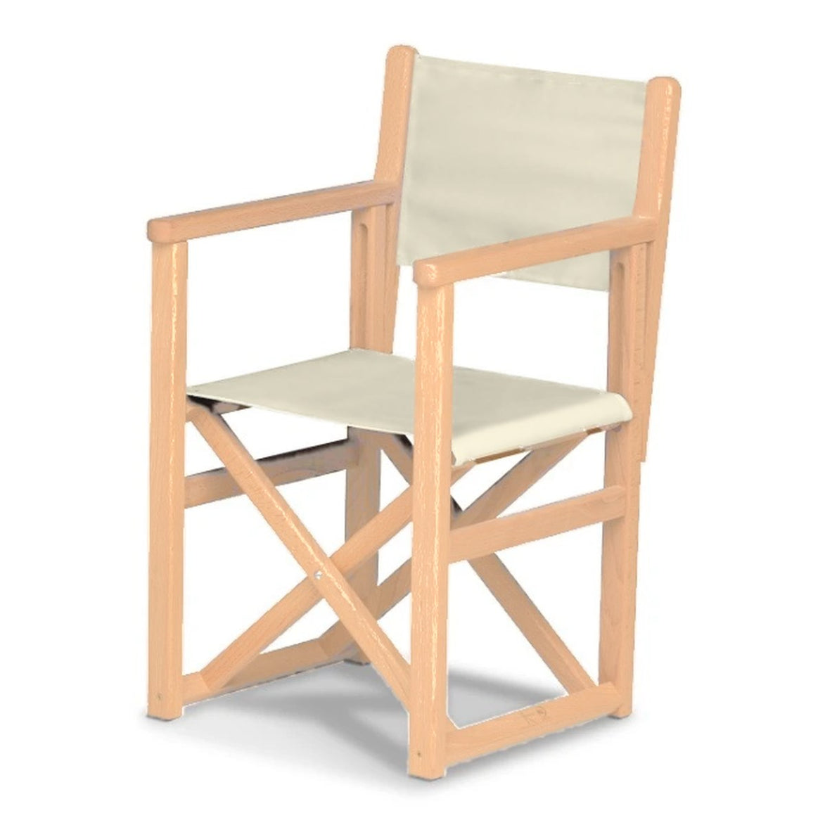 Fauteuil metteur en scène enfant Hollywood — vernis naturel, toile Écru 061