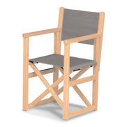 Fauteuil metteur en scène enfant Hollywood — vernis naturel, toile Gris clair 067