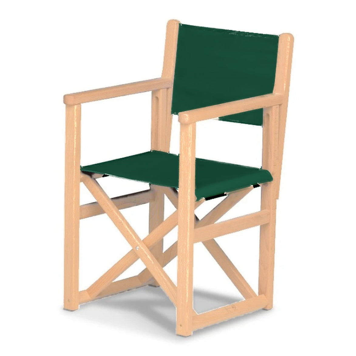 Fauteuil metteur en scène enfant Hollywood — vernis naturel, toile Vert 072