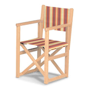 Fauteuil metteur en scène enfant Hollywood — vernis naturel, toile Rayé multicolore 622