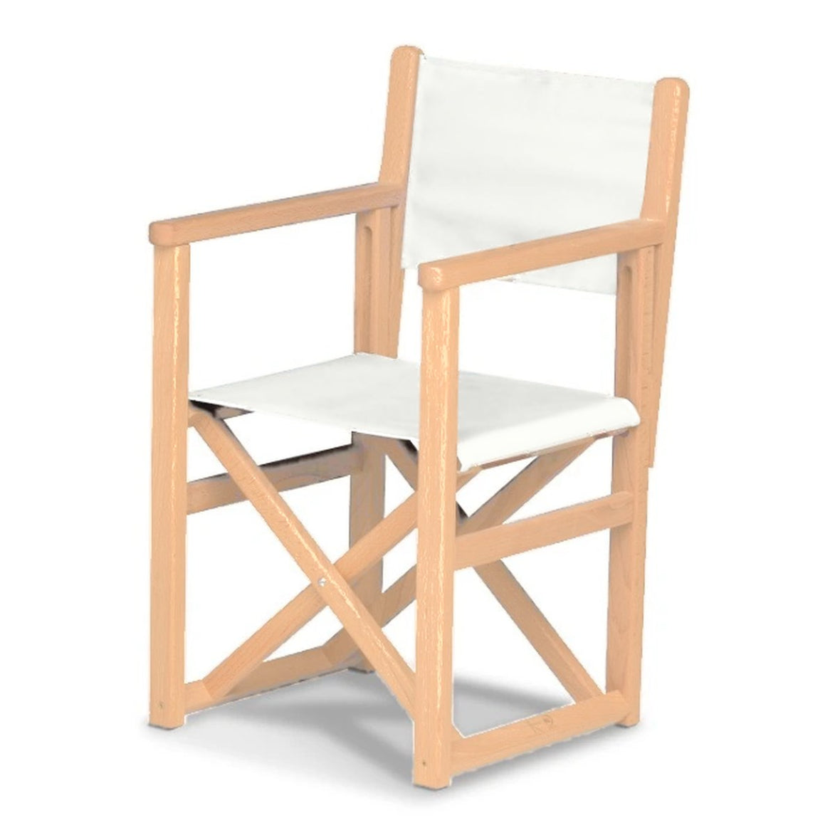 Fauteuil metteur en scène enfant Hollywood — vernis naturel, toile Screen blanc
