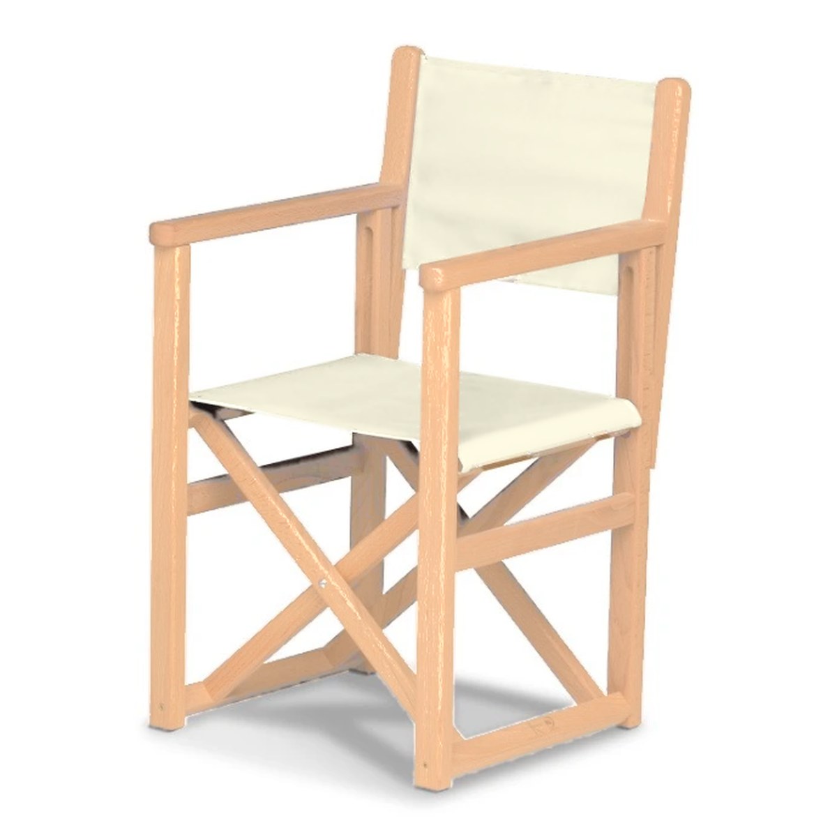 Fauteuil metteur en scène enfant Hollywood — vernis naturel, toile Screen écru
