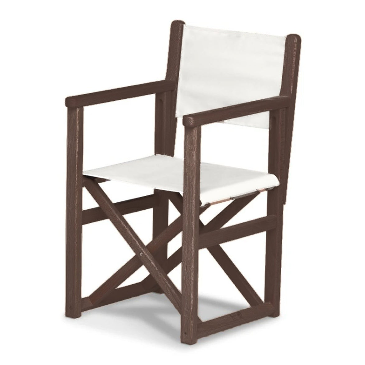 Fauteuil metteur en scène enfant Hollywood — vernis noyer, toile Blanc 001