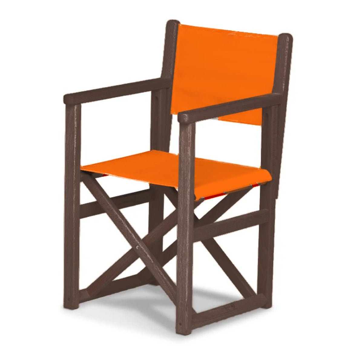Fauteuil metteur en scène enfant Hollywood — vernis noyer, toile Orange 004