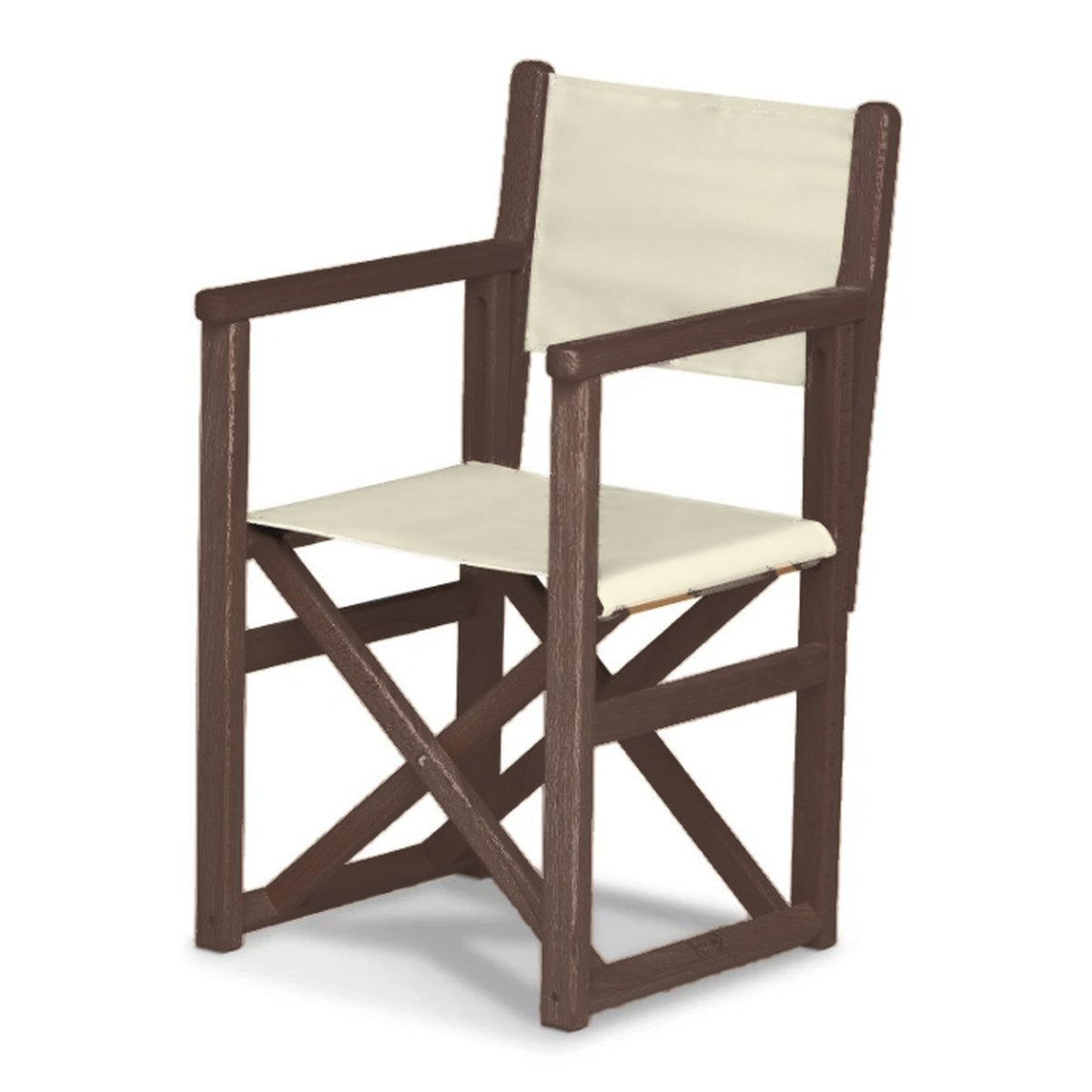 Fauteuil metteur en scène enfant Hollywood — vernis noyer, toile Écru 061