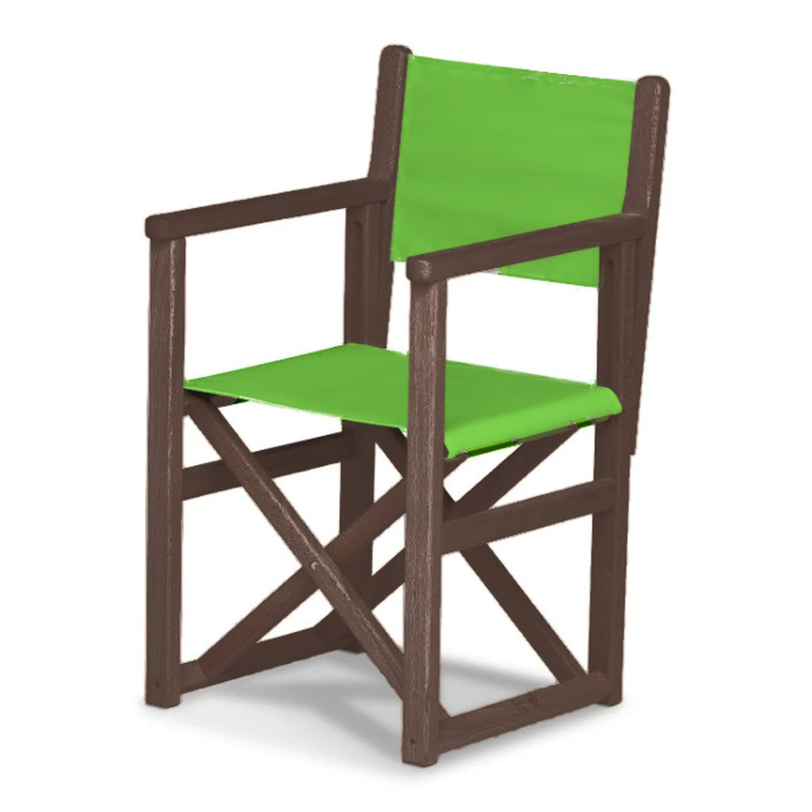 Fauteuil metteur en scène enfant Hollywood — vernis noyer, toile Vert pistache 064