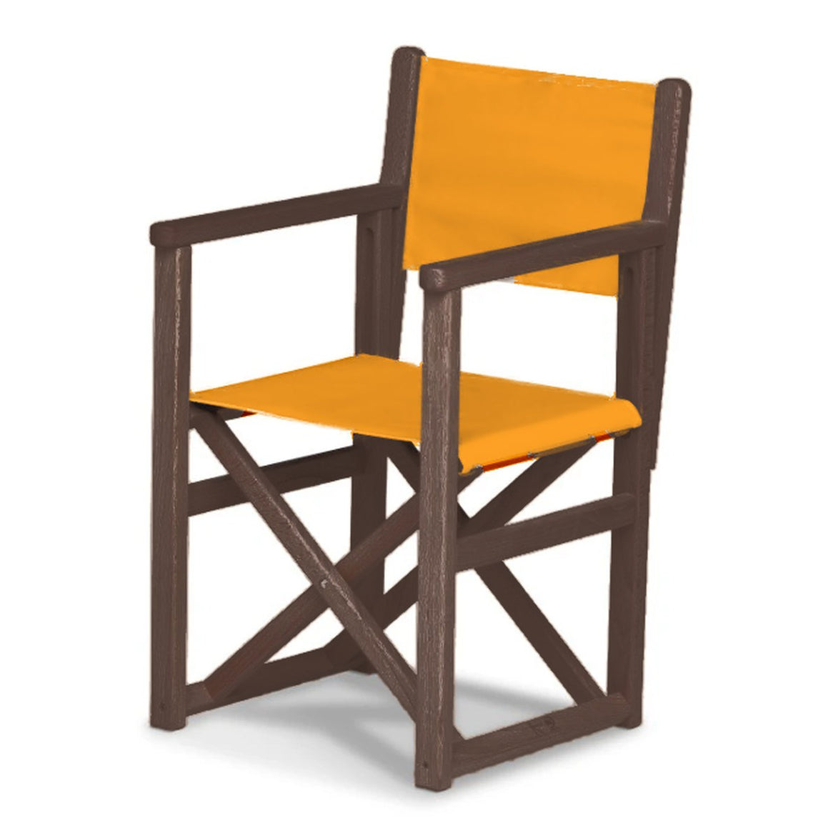 Fauteuil metteur en scène enfant Hollywood — vernis noyer, toile Mandarine 066