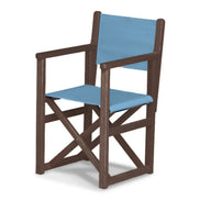 Fauteuil metteur en scène enfant Hollywood — vernis noyer, toile Bleu ciel 083