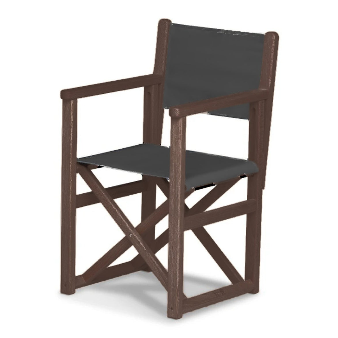 Fauteuil metteur en scène enfant Hollywood — vernis noyer, toile Gris foncé 098
