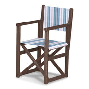 Fauteuil metteur en scène enfant Hollywood — vernis noyer, toile Rayé multicolore bleu 153