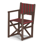 Fauteuil metteur en scène enfant Hollywood — vernis noyer, toile Rayé multicolore rouge 662