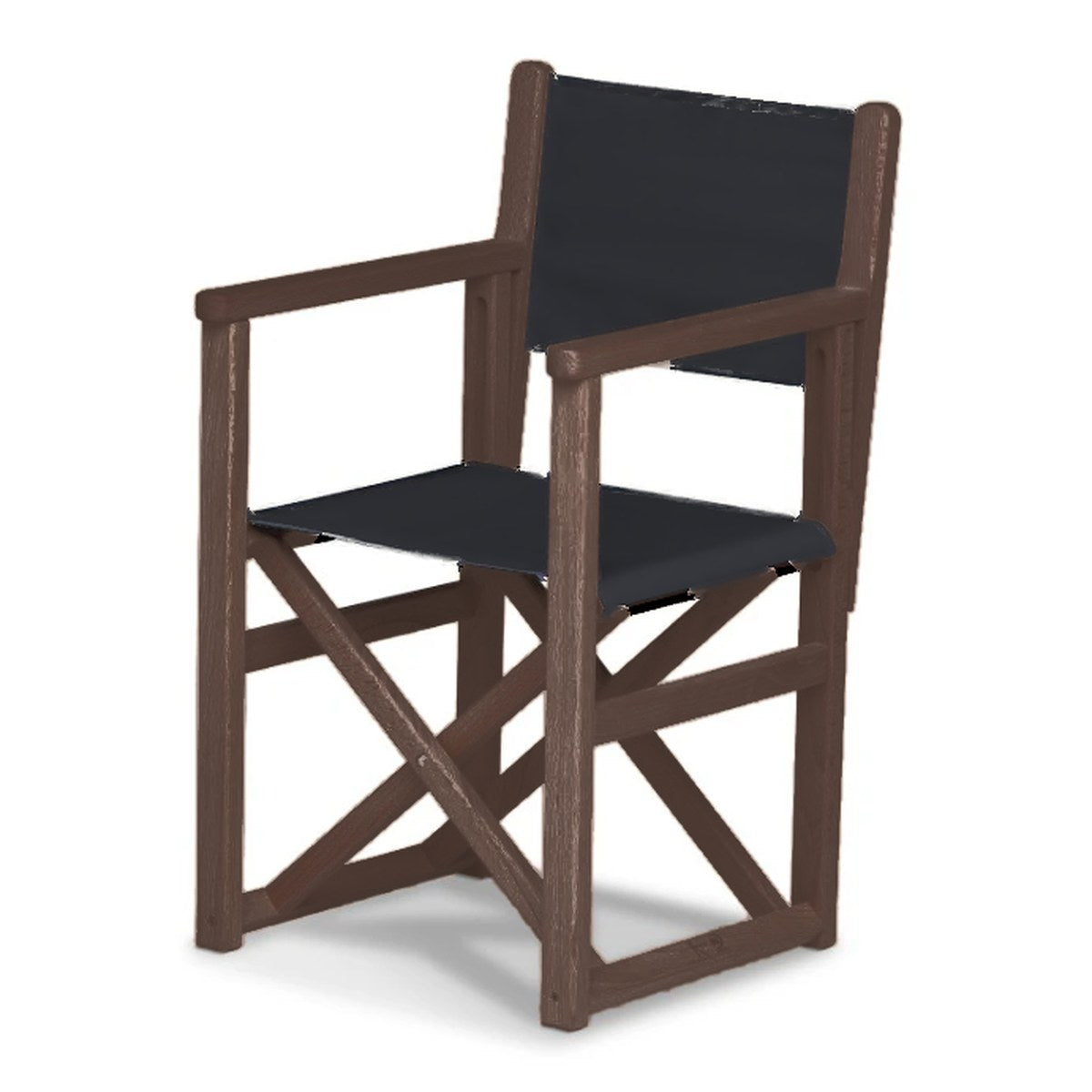 Fauteuil metteur en scène enfant Hollywood — vernis noyer, toile Screen noir