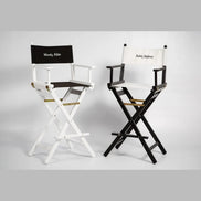 Fauteuils metteur en scène hauts Cinéma laqués, toiles noire et blanche