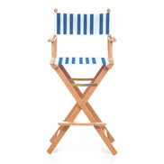Fauteuil metteur en scène haut Cinéma — huile de lin, toile Rayé blanc bleu 012